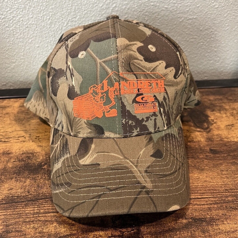 Camouflage Construction Truckers Hat Cap One Size Mesh & Snap Back Pre- Owned